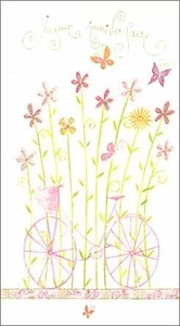 グリーティングカード 多目的 「花と蝶と自転車」