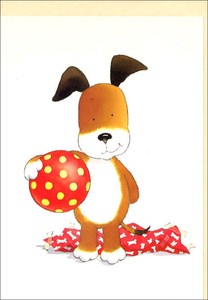 グリーティングカード 多目的 犬のキッパー「ボールで遊ぼう」 絵本