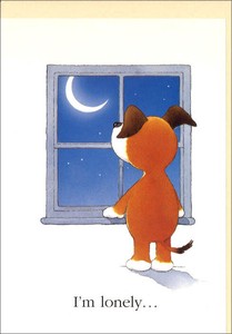 グリーティングカード 多目的 犬のキッパー「さみしいな・・・」 絵本