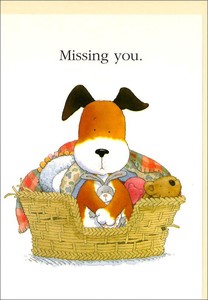 グリーティングカード 多目的 犬のキッパー「君がいなくてさびしい」 絵本
