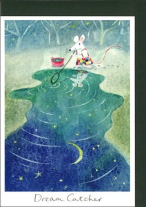 グリーティングカード 多目的「星を集めて...」 ネズミ イラスト