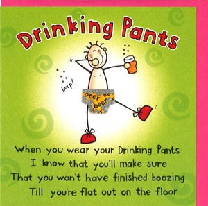 グリーティングカード 多目的 立体パンツ「Drinking Pants」 ドレス イラスト