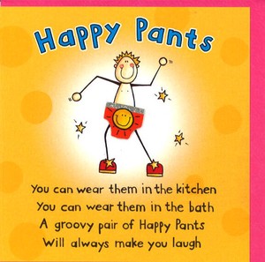 グリーティングカード 多目的 立体パンツ「Happy Pants」 ドレス イラスト