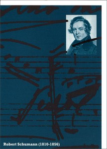 グリーティングカード 多目的 シューマン(1810-1856) 肖像画 アート 楽譜柄