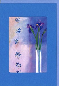 グリーティングカード 風水 ウィンドウシリーズ「勿忘草」 窓付き 花 イラスト