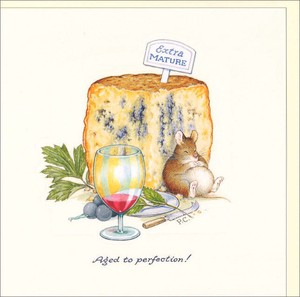 グリーティングカード 多目的 ピーター・クロス 「お腹いっぱいのネズミ」 バレンタイン母の日