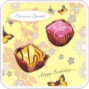 グリーティングカード 誕生日/バースデー 「チョコと花と蝶」昆虫