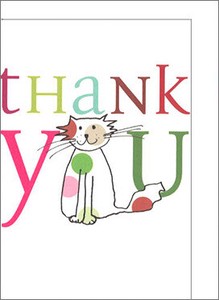 Mini Greeting Card Multipurpose Thank You Thank you you Cat