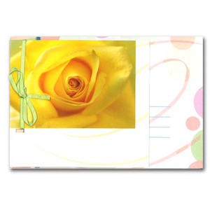グリーティングカード 多目的 リボンコレクション「黄色のバラ」花