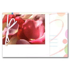 グリーティングカード 多目的 リボンコレクション「ピンクの花びら」メッセージカード