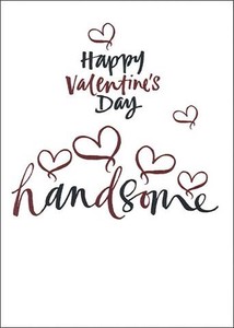 グリーティングカード バレンタイン「Happy valentine's day handsome」 ハート