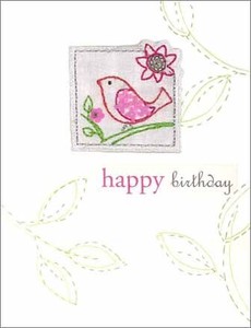 グリーティングカード 誕生日/バースデー 「花と鳥」