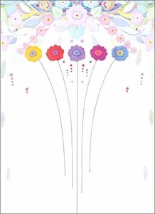 グリーティングカード 多目的 「5輪の花」 バレンタイン 母の日