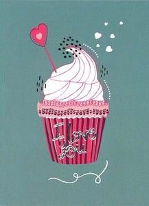 Greeting Card Love Cupcakes
