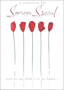 グリーティングカード バレンタイン「5本の赤いバラ」 花