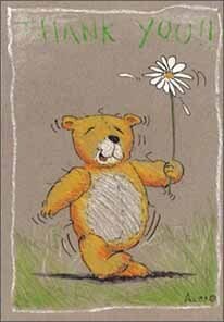 Mini Greeting Card Multipurpose Thank You Thank you Flower bear