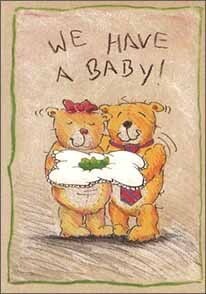 ミニグリーティングカード 出産祝い 「赤ちゃんが生まれたよ！/クマ」