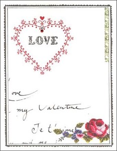 グリーティングカード バレンタイン「花とハート」