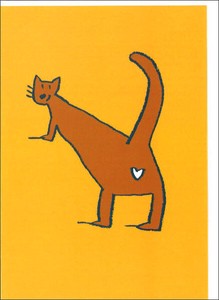 グリーティングカード 多目的 アニマルライフ「ハートキャット」猫 お絵描き イラスト