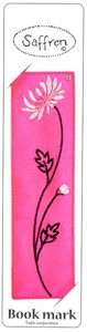 ブックマーク しおり サフラン 「ピンクの花 黒の葉」 ステーショナリー 文房具