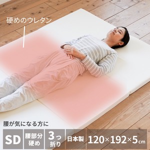 【腰が気になる方に】 バランスマットレス セミダブル 厚さ5cm 3つ折り 日本製 <約120X192X5cm>
