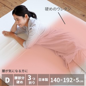 【腰が気になる方に】 バランスマットレス ダブル 厚さ5cm 3つ折り 日本製 <約140X192X5cm>