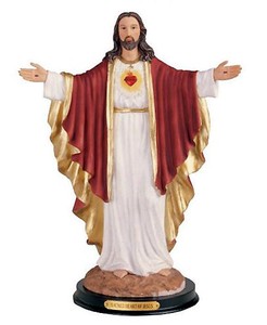 聖なるイエス・キリスト彫像 高さ約30cm/ カトリック教会 祭壇 洗礼 福音 聖霊 聖書(輸入品