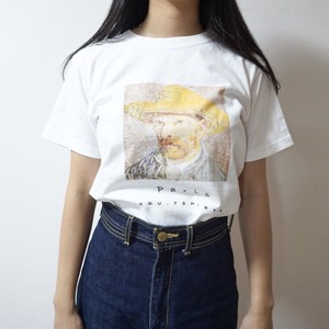 T-shirt White Printed Van Gogh