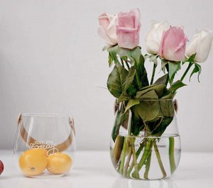 革の携帯用ガラス花瓶の装飾0629#STL737