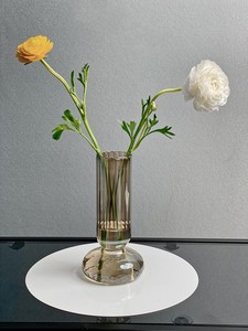 HJM-DG001透明な縦縞ガラスの花瓶0629#STL738
