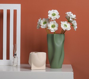 X2021-OFYLモランディ色ドラフロワー陶磁器花瓶  リビング装飾0610#LGHB116