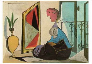 ポストカード アート ピカソ「鏡の前の女」