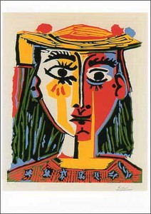 ポストカード アート ピカソ「帽子をかぶった女の胸像」