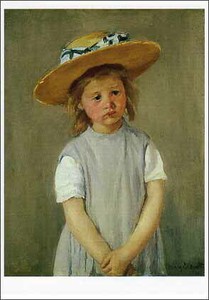 ポストカード アート カサット「麦わら帽子をかぶった少女」