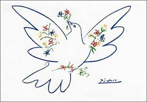 ポストカード アート ピカソ「若者を祝う鳩」