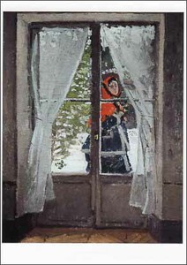 ポストカード アート モネ「赤い頭巾、モネ夫人の肖像」
