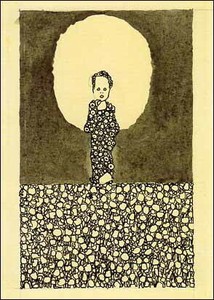 ポストカード アート シーレ「花野の後光をもつ子ども」