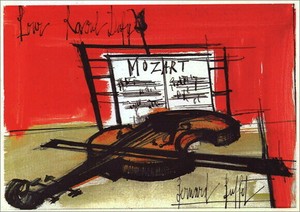 ポストカード アート ビュフェ「ヴァイオリンのある静物」楽器