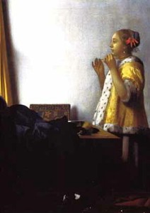 ポストカード アート フェルメール「真珠のネックレスの若い女性」