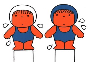 ポストカード イラスト/絵本 ミッフィー/ディック・ブルーナ「水泳をする子どもたち」