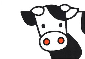 ポストカード イラスト/絵本 ミッフィー/ディック・ブルーナ「牛」牛の顔