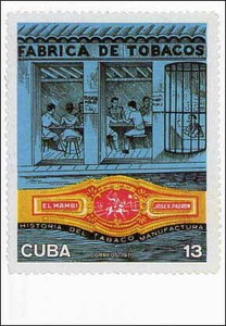 ポストカード イラスト ティンブレ「タバコ工場/キューバ」
