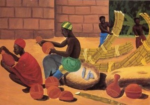 ポストカード アート カワメアコト「アフリカの美しい陶器」
