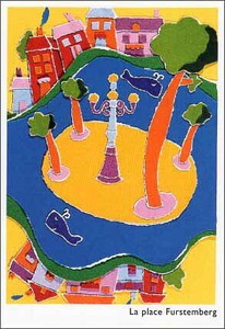 ポストカード イラスト ステファニー・バーディ「フュルスタンベール広場」