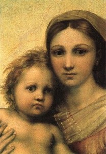 ポストカード アート ラファエロ「システィーナの聖母」