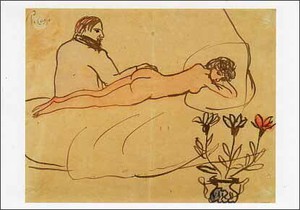 ポストカード アート ピカソ「ピカソと裸婦」