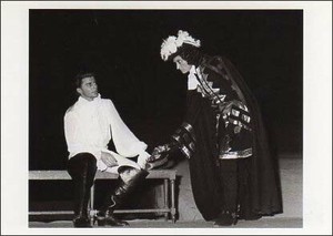 ポストカード モノクロ写真「ジェラール・フィリップ」「ホンブルク帽の王子」（舞台）