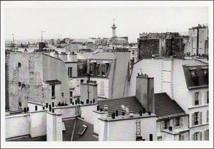 ポストカード モノクロ写真「パリの家の屋根の風景」