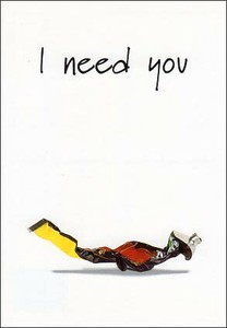 ポストカード メッセージ カルトーエン「I need you/私にはあなたが必要」