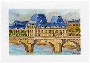 ポストカード イラスト アンヌ・キーフェル「パリ、新しい橋」